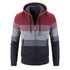 Men Hooded Stripe Coat Cardigan Male Thick Zipper Wool Sweaters